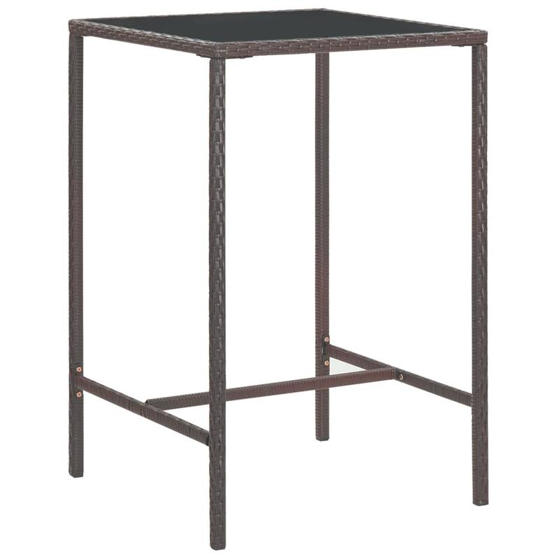vidaXL Patio Bar Set Outdoor Bistro Set Bar Stool Bistro Table Poly Rattan