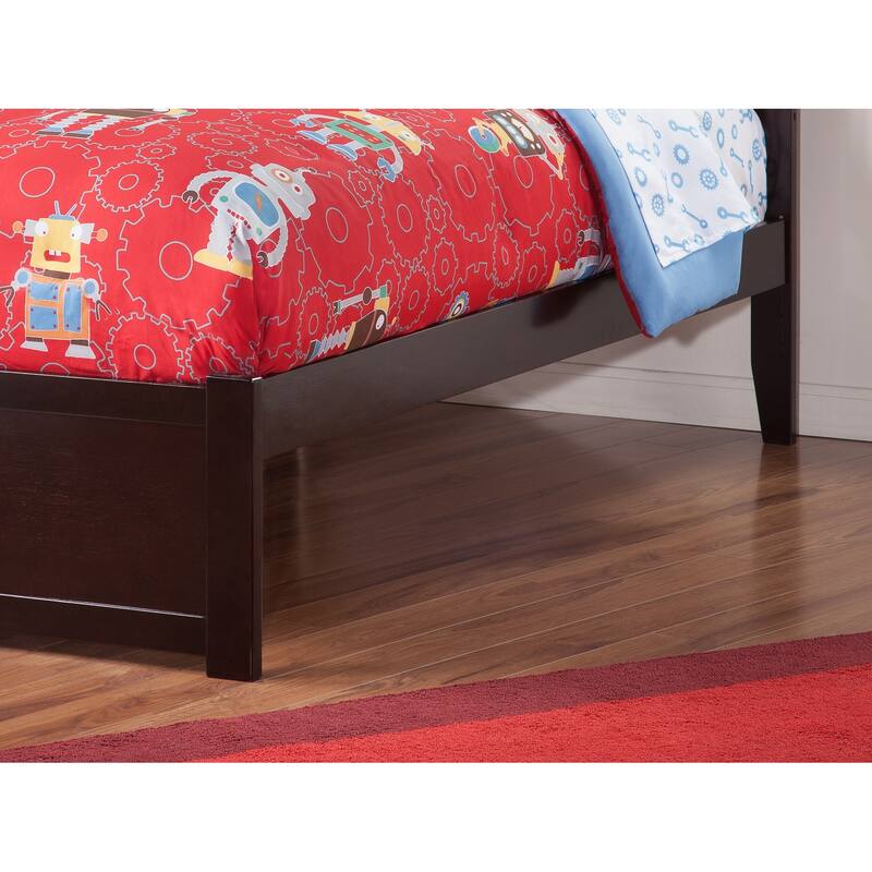Richmond Twin XL Platform Bed with Footboard and 2 Drawers in Espresso