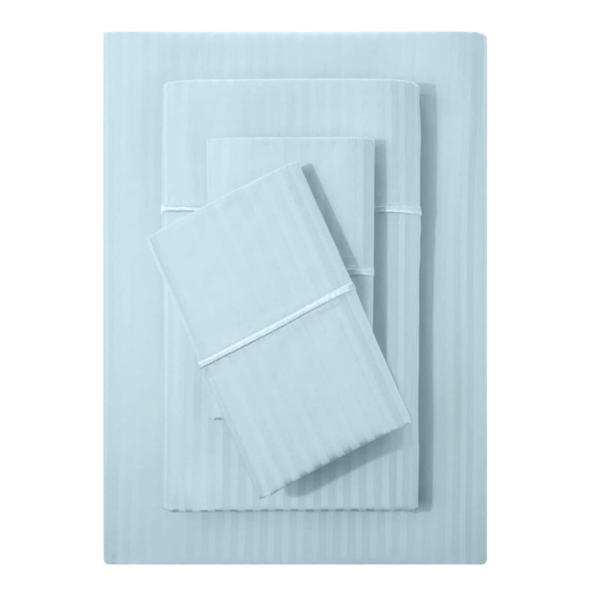 Feather and Stitch NY 500 Thread Count Sateen Sheet Set Cotton Silky Soft Deep Pocket Breathable Bedding