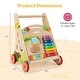 preview thumbnail 3 of 8, Gymax Wooden Baby Walker Baby Push Walker w/ Handle Storage & Wheels
