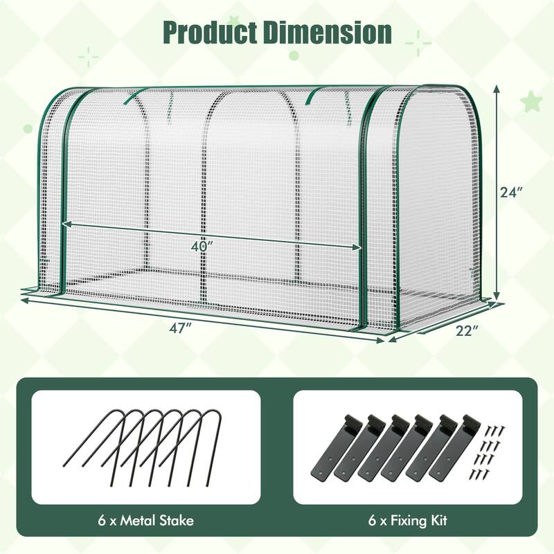Costway Wood Raised Garden Bed with Greenhouse Cover Mini Portable - See Details