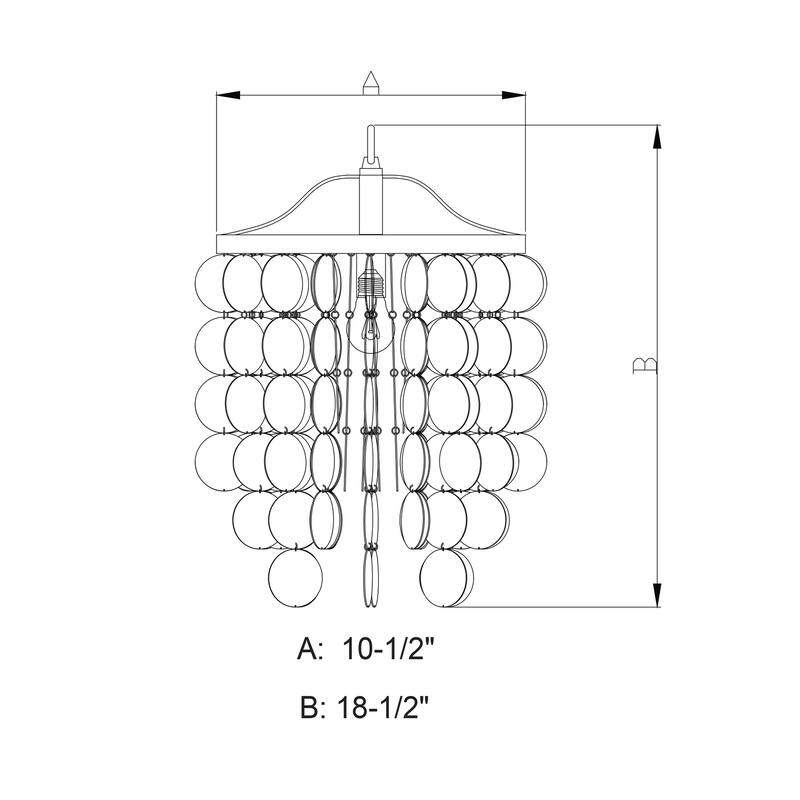 Waterfall Pendant Light - Satin Nickel Shell Chandelier - 1 Light Contemporary Design - 18