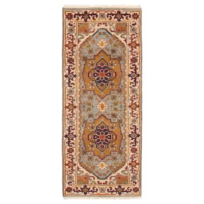 ECARPETGALLERY Hand-knotted Serapi Heritage Light Blue Wool Rug - 2'6 x 5'11