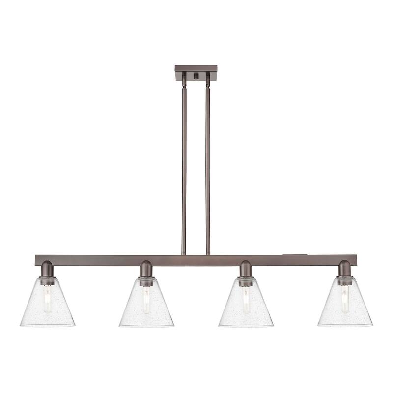 Innovations Lighting Endless Possibilities Arcadia - Berkshire Glass - 4 Light 51" Stem Hung Island Light - Oil Rubbed Bronze/Seedy
