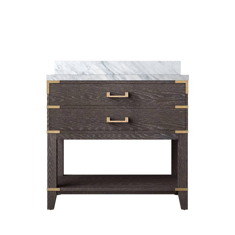 Norwalk Bath Vanity with Carrara Marble Top and Sink