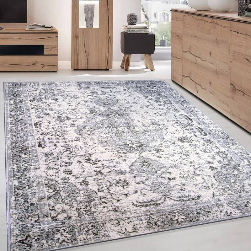The Curated Nomad Sunset Bohemian Vintage Medallion Rug - 5' x 7' - Ivory