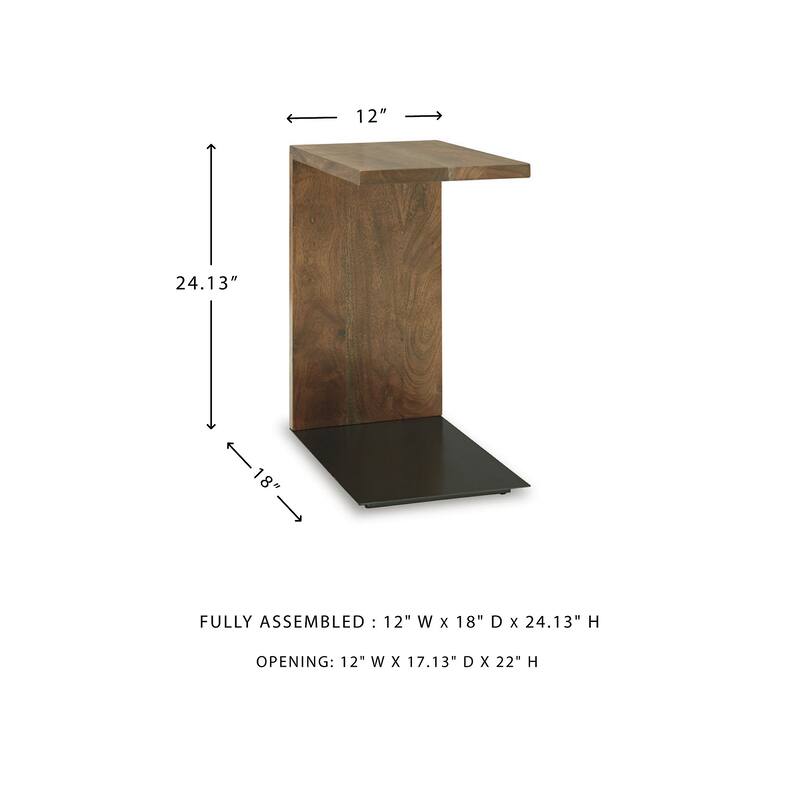 Signature Design by Ashley Wimshaw Brown/Black Accent Table - 12"W x 18"D x 24.13"H