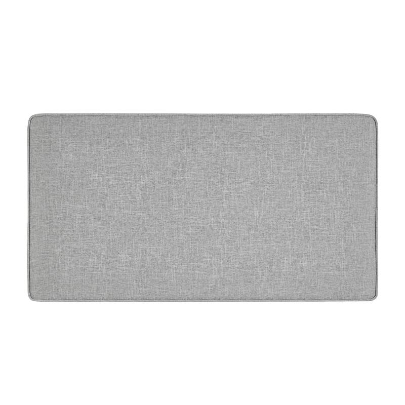 45" Sofa Ottoman with Storage, Linen Upholstered Bench with Rotation Casters and Safety Hinge for Living Room