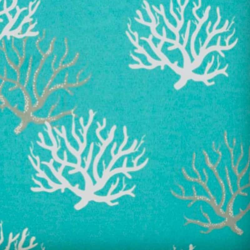 17" Aqua Gray and White Coral Indoor Outdoor Throw Pillow Cover - 17"x17"