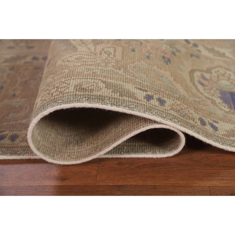 Distressed Tabriz Persian Vintage Rug Handmade Oriental Wool Carpet - 9'6" x 12'9"