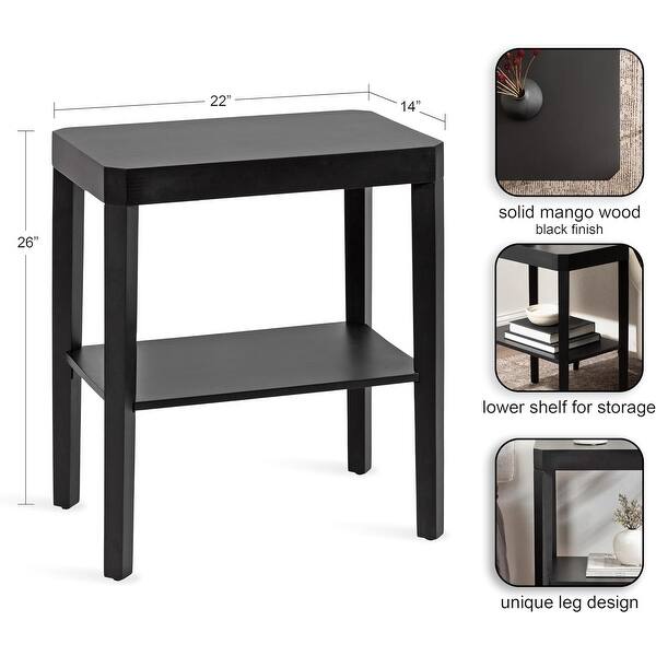 Modern Rectangle Wood Side Table, 22