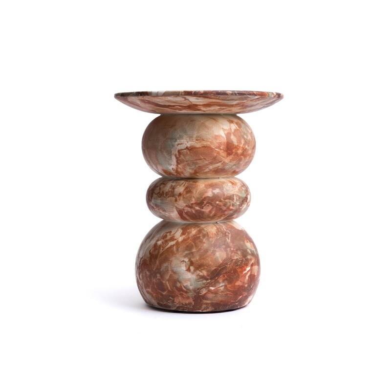 Studio London Elegant Silfi Travertine Effect Stool and Weatherproof