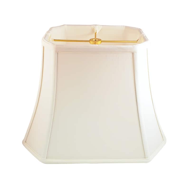 Royal Designs Rectangle Cut Corner Lamp Shade, White, (7x10)x(12.25x18)x13.25