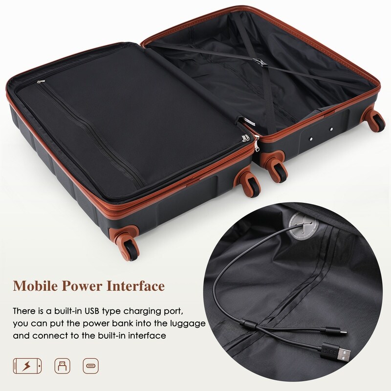 Hard suitcase with usb port 2025