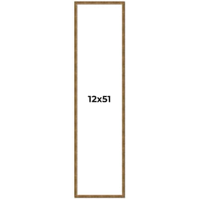 12x51 Frame Gold Solid Wood Picture Frame - Complete Modern Photo