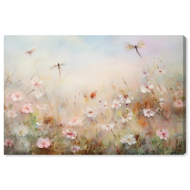 Wynwood Canvas Animals Dragonflies Dancing in Spring Brown and Tan Glam Wall Art Canvas Print