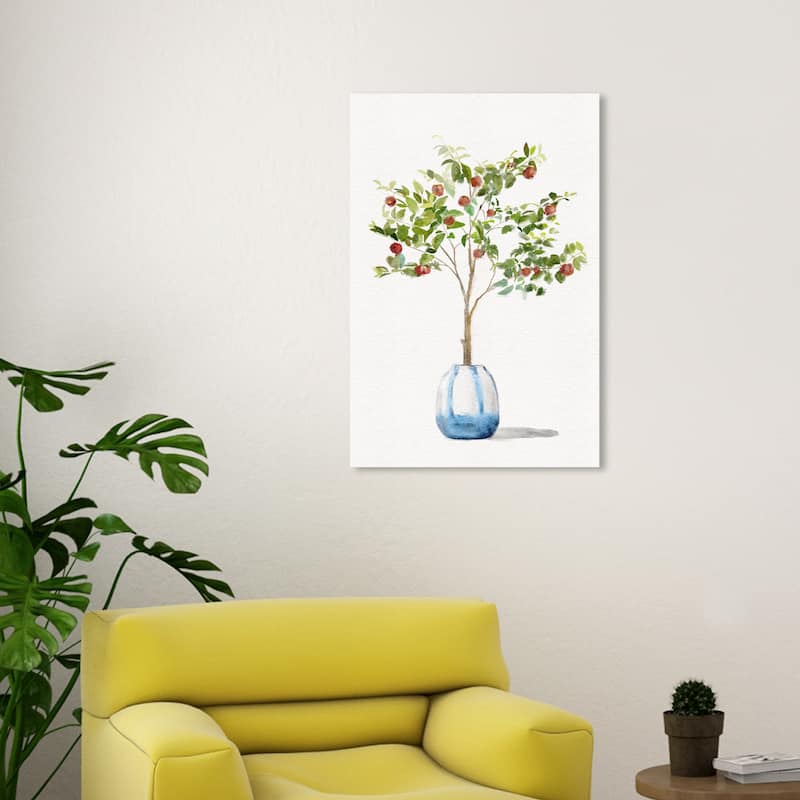 Wynwood Studio Canvas Floral and Botanical My plant White and Modern & Contemporary Wall Art Canvas Print - White, Green - 30 x 20