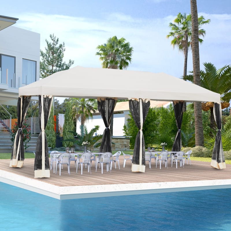 Outsunny Pop Up Party Tent Gazebo Wedding Canopy