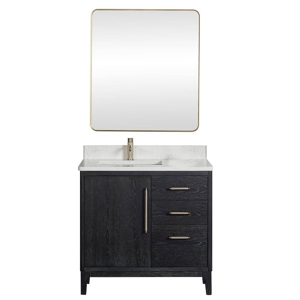 Miseno MV-GARA36-GWT Gara 36" Free Standing Single Basin Vanity Set