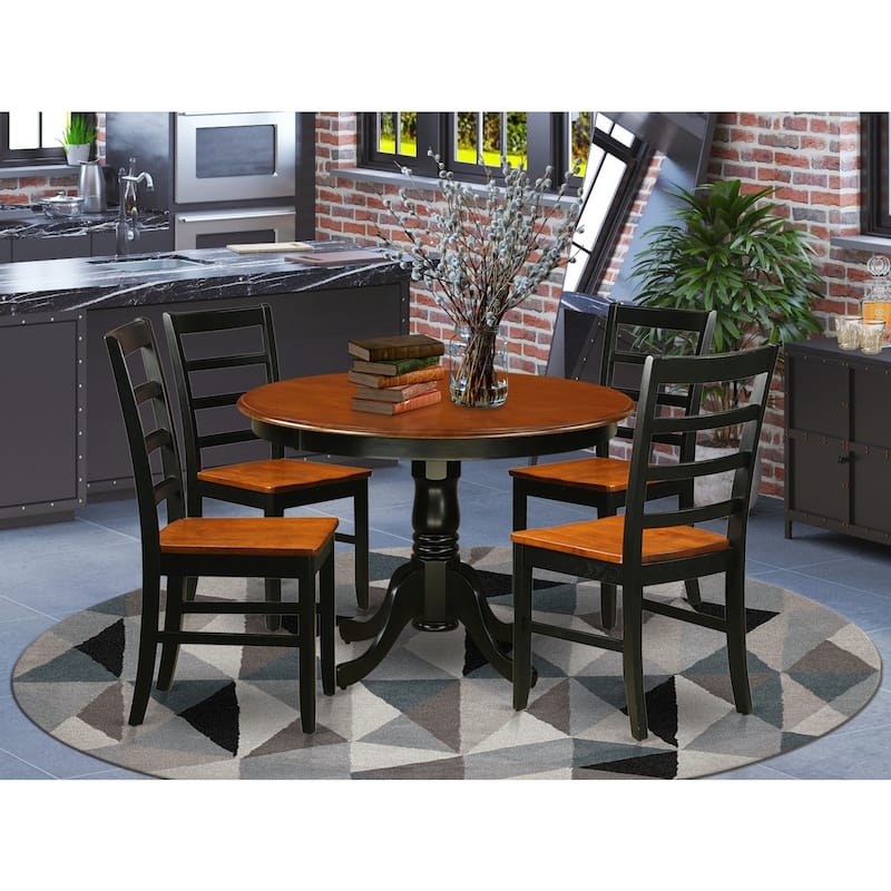 Kitchen Table Set with Dining Chairs - 5 Piece Dinette Table & Chair Set - Modern Round Table