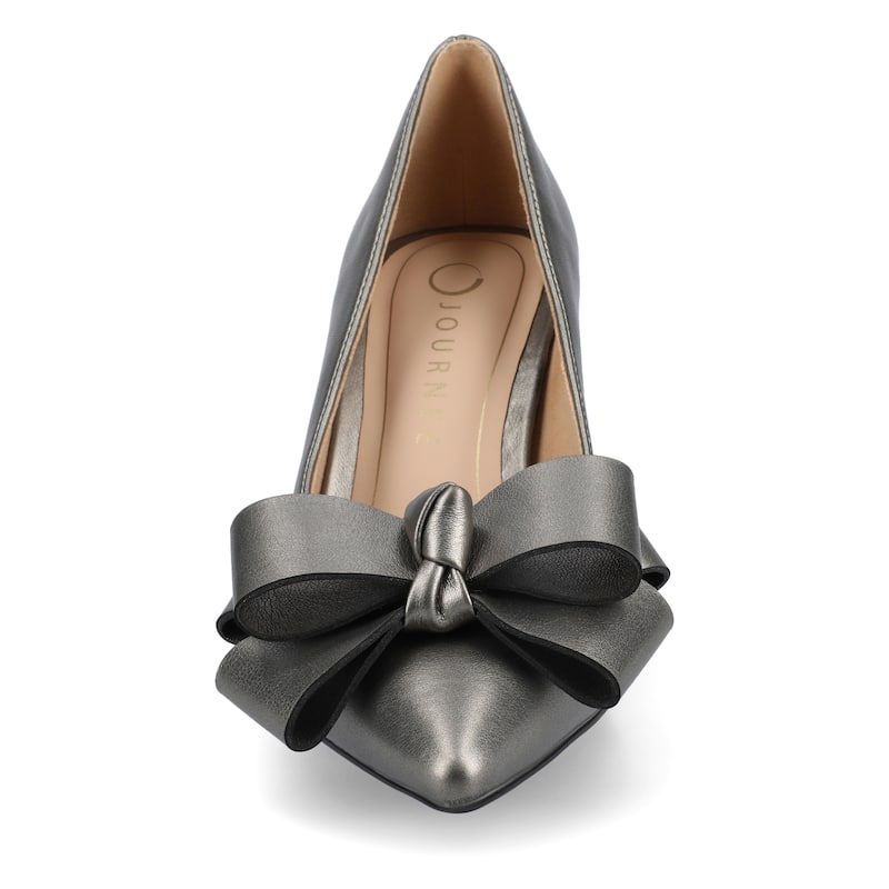 Journee Women's Crystol Medium and Wide Width Evening Pumps - Wide - Pewter PU - 9