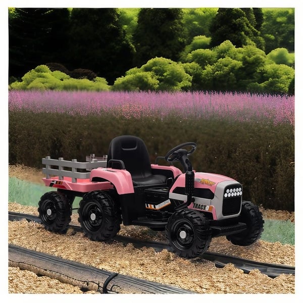 slide 2 of 36, Realistic 12V Ride-On Tractor: Remote Control and Exciting Features for Kids Pink