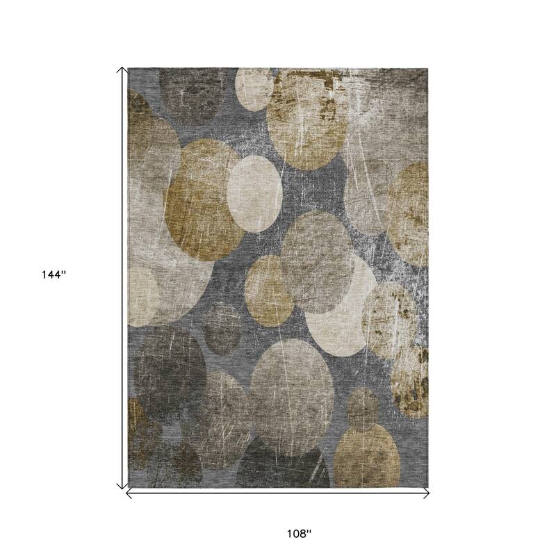 Vana Modern Art-Inspired Weather Resistant Blended Style Runner Outdoor Rug