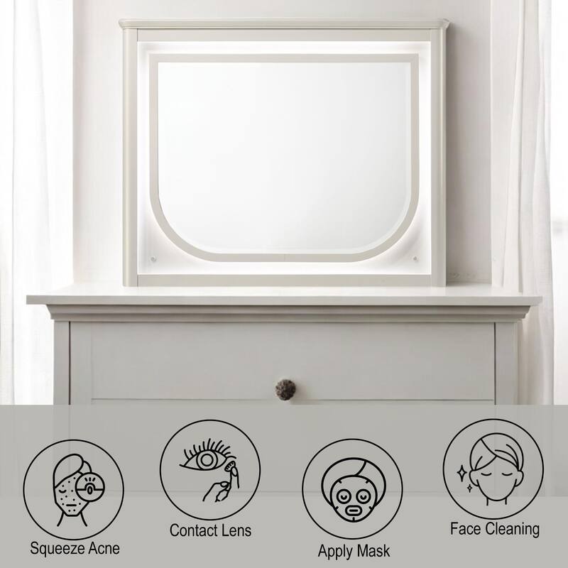 Laveda Pearl White LED Mirror - Decorative Accent