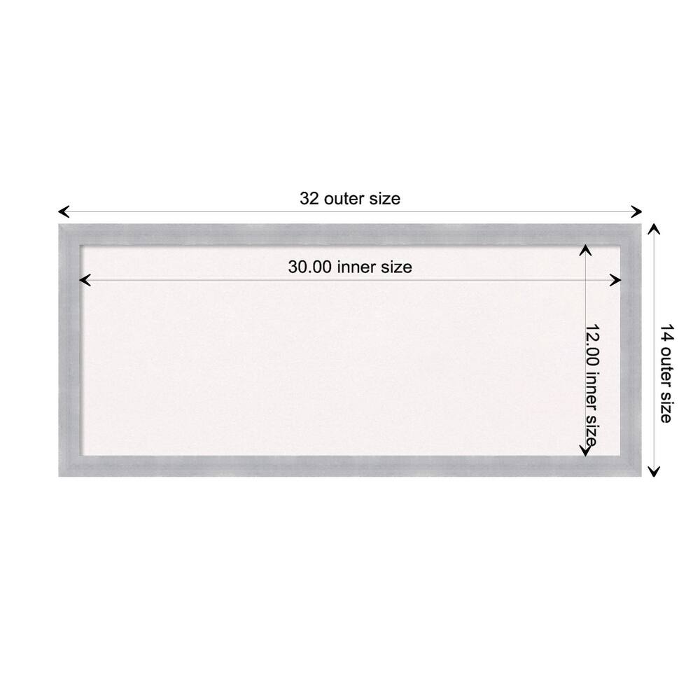Grace Narrow Framed White Corkboard Bulletin Board