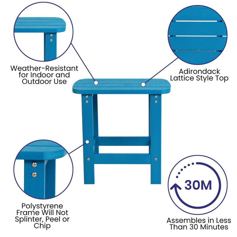All-Weather Poly Resin Adirondack Side Table - Patio Table