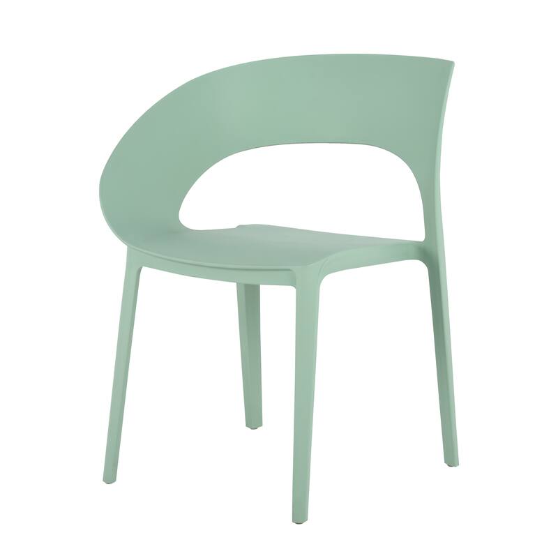 Polypropylene Single-Side Chair -One-Piece Design for Indoor & Outdoor Use,For Gardens,Terraces And Other Scenarios(Set of 4)