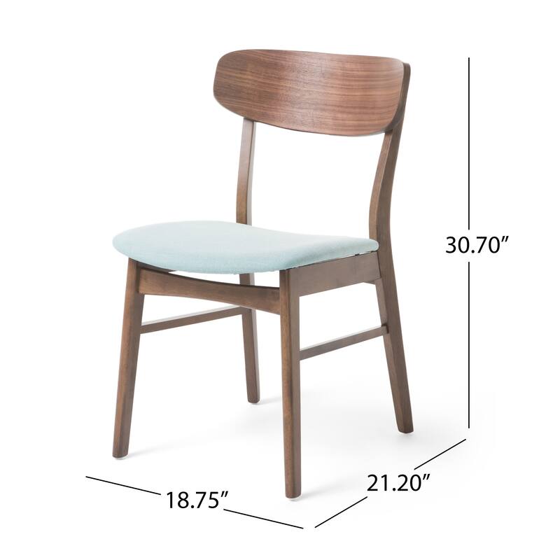 Fabric-upholstered Wood Dining Chairs (Set of 2) by Christopher Knight