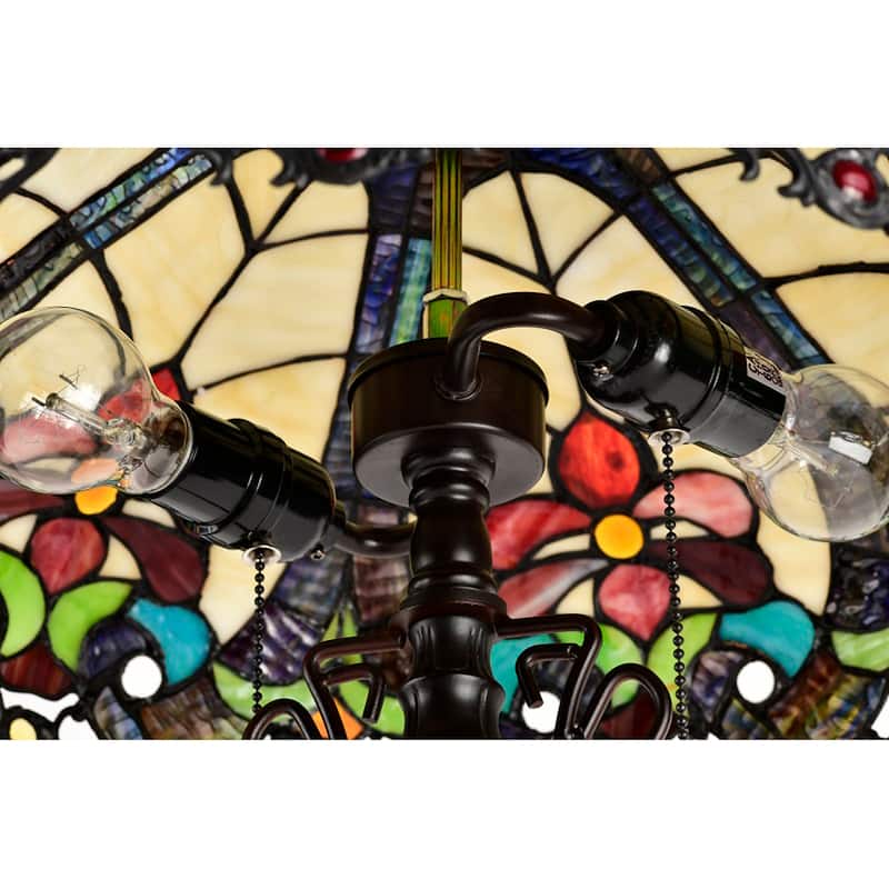 Nicole 3-light Tiffany-style 16-inch Double-lit Table Lamp