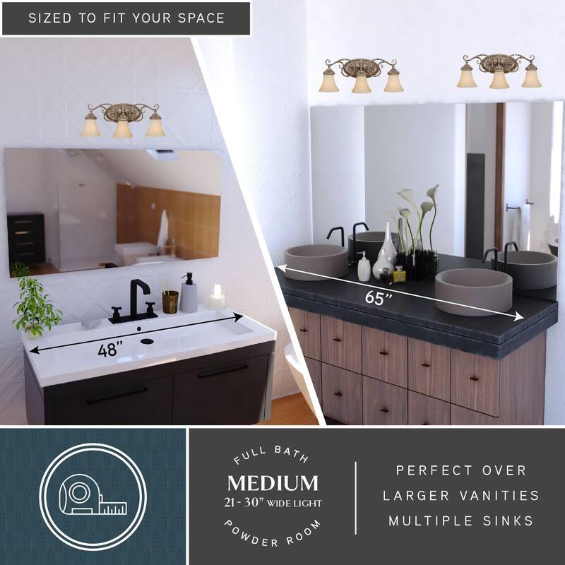 Avenant 3 Light Bronze Bathroom Vanity Fixture - 23-in W x 10.5-in H x 6.5-in D