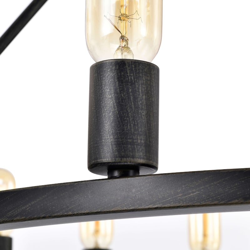 Eva 18-light Antique Black Metal Round Chandelier
