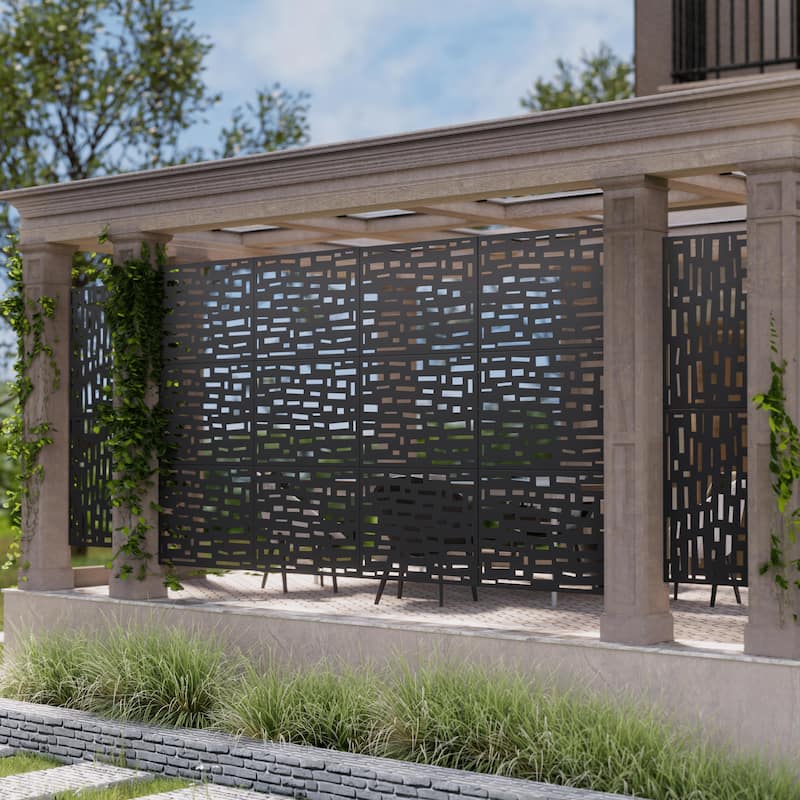Outdoor Privacy Screen Metal Privacy Screen Panel Free Standing - 72*35