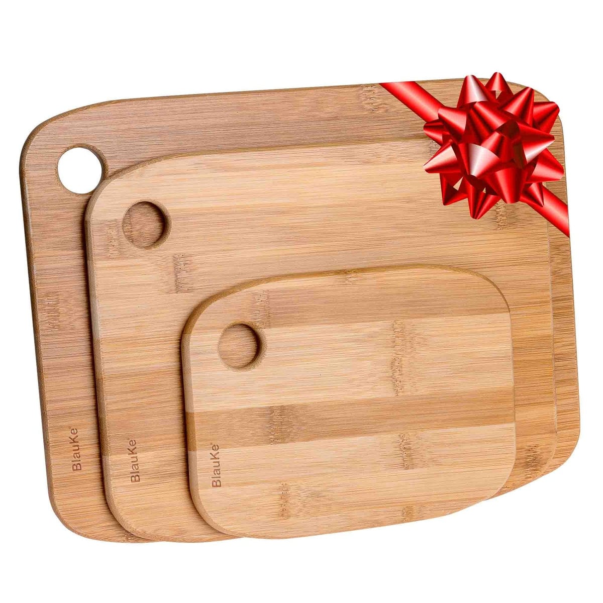 Large Organic Natural Bamboo Cutting Board Premium Wood Chopping Board 17 X  12 Antimicrobial Cutting Board 