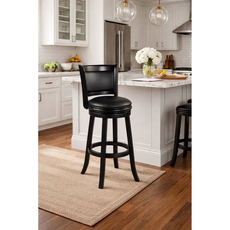 Augusta Wood Indoor Swivel Barstool - Black - Extra Tall