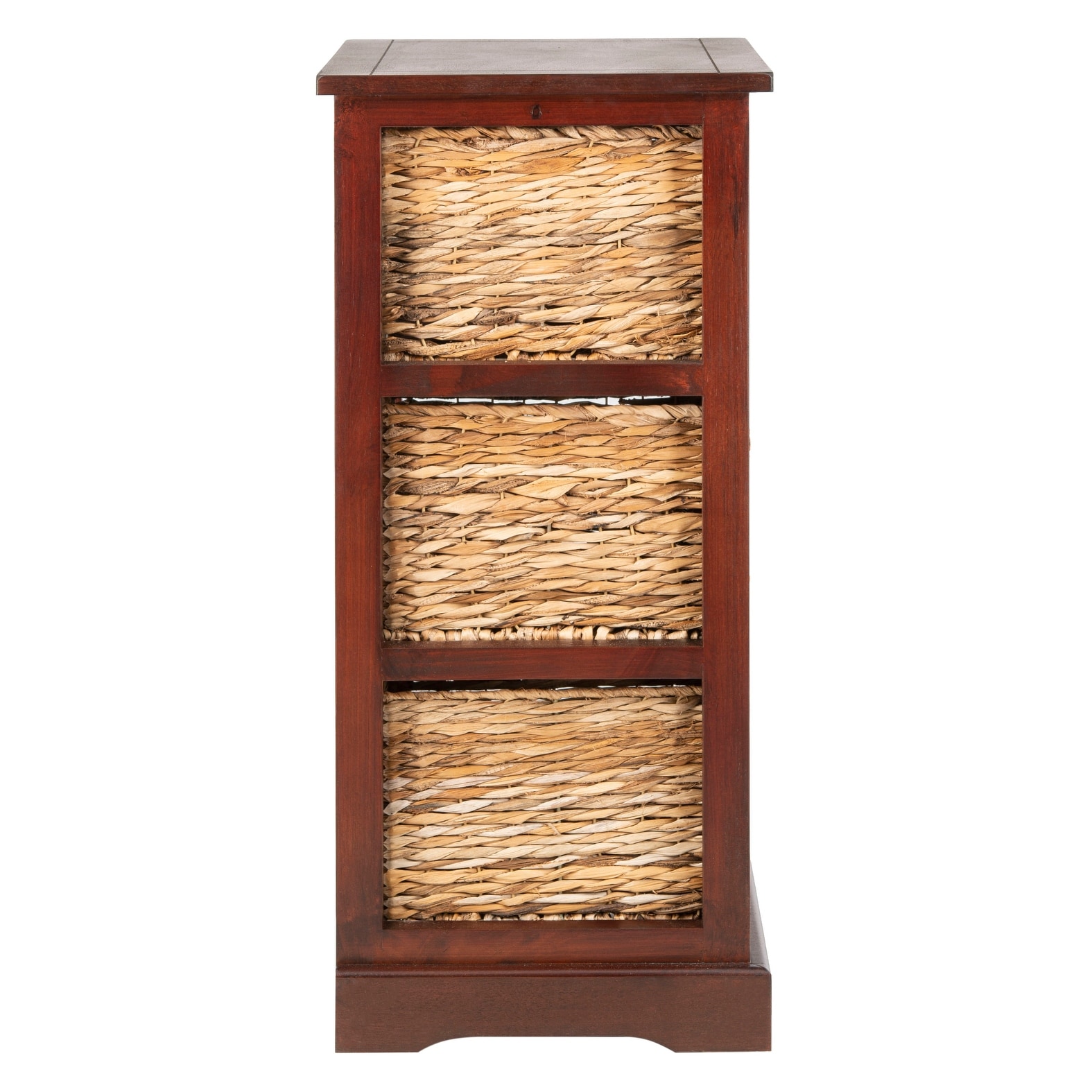 Halle 3 wicker basket deals storage side table safavieh