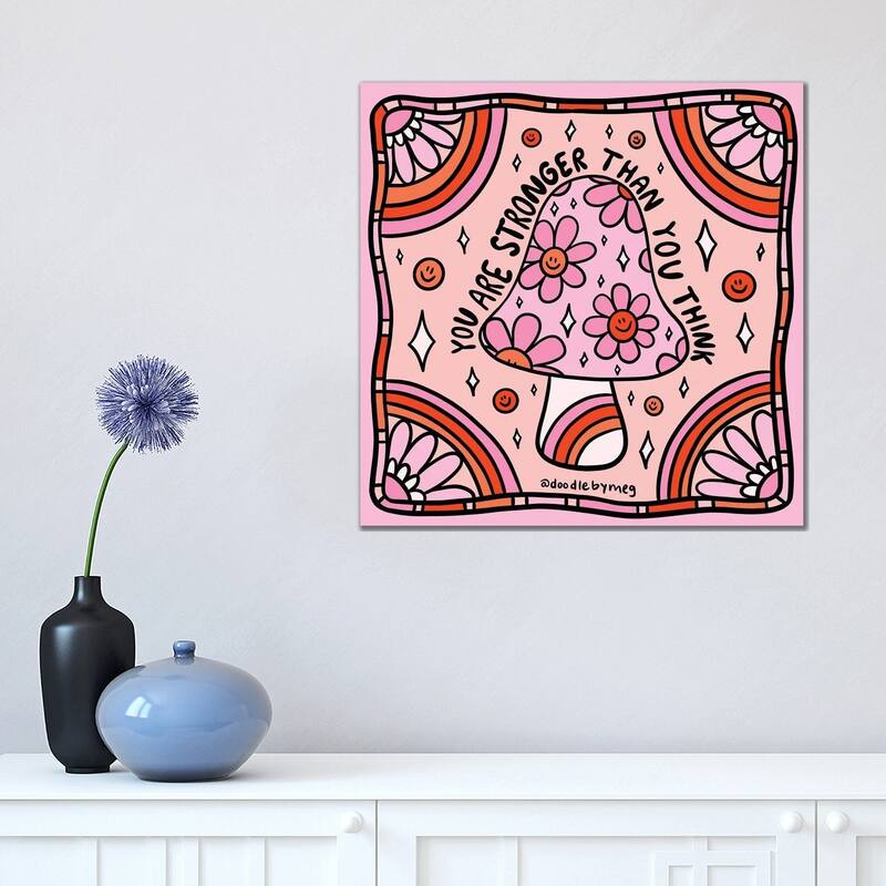 iCanvas "You Are Stronger Than You Think" by Doodle By Meg Canvas Print - 18x18x1.5