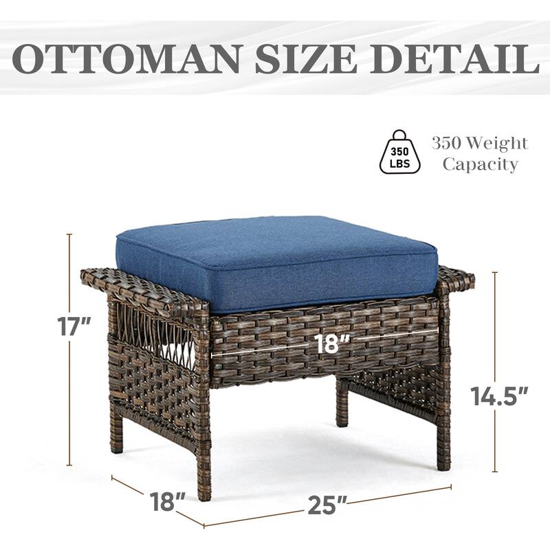 Outdoor Patio Sofa, Glider Chair and Table Ottoman