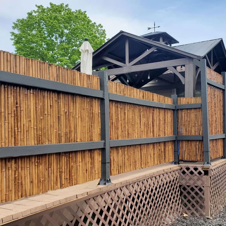 Bamboo Fencing Decorative Rolled Wood Fence Panel Caramel Brown