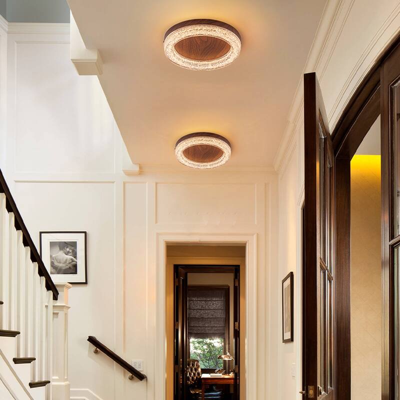 1-Light Farmhouse 3CCT Integrated LED Flush Mount Ceiling Light - 11.8-inch