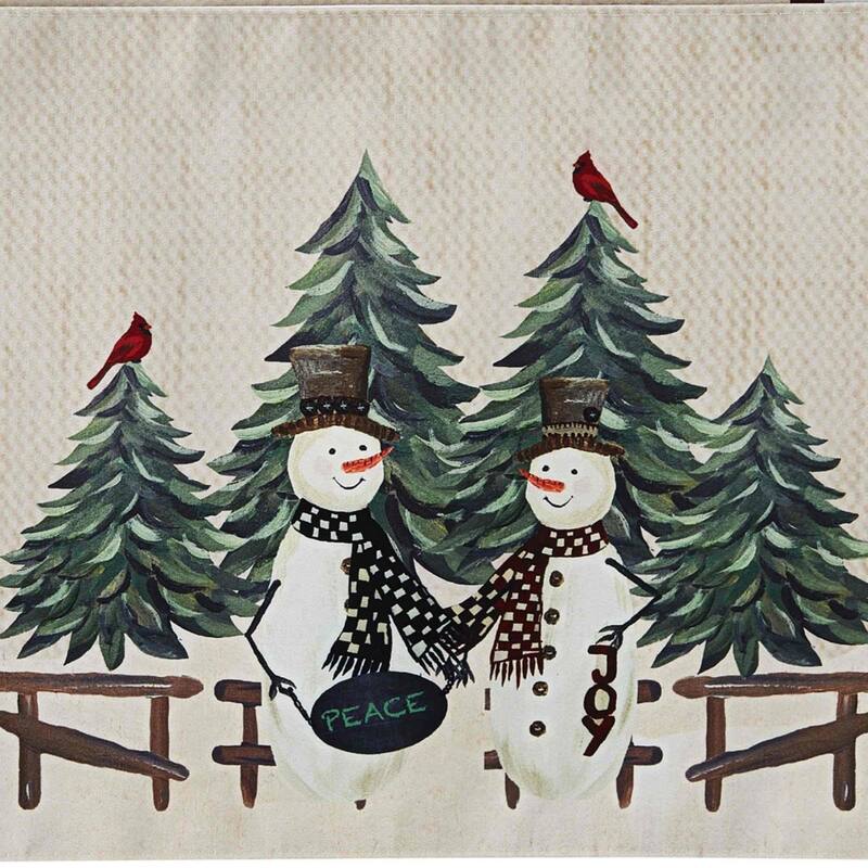 Avanti Linens Country Snowman 4-Pack Placemat Set