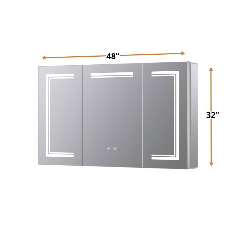 Mesa Surface-Mount LED Mirror Medicine Cabinet with Defogger