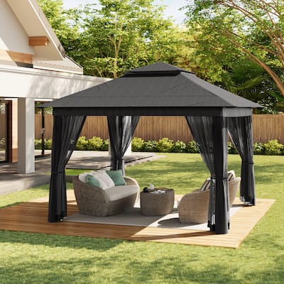 11 x 11 / 13 x 13 Pop Up Gazebo Tent with Mosquito Netting, Outdoor Canopy Tent