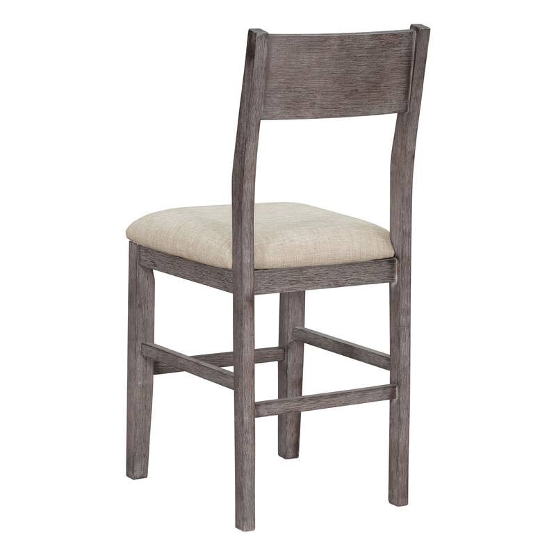 Gray Farmhouse 5-Piece Counter Height Dining Table Set with 4 Chairs