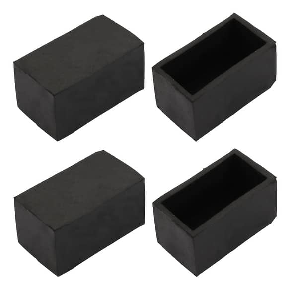 4x Furniture Desk Chair Protector 20mmx40mm Square Rubber Leg Tip Cap