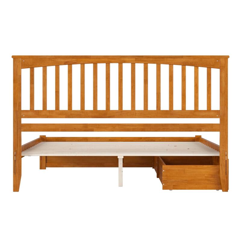 Mission Platform Bed with Footboard and Storage Drawers