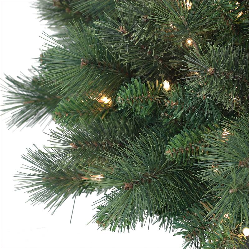 Puleo International 6.5' Pre-Lit Slim Teton Pine Tree Artificial Christmas Tree